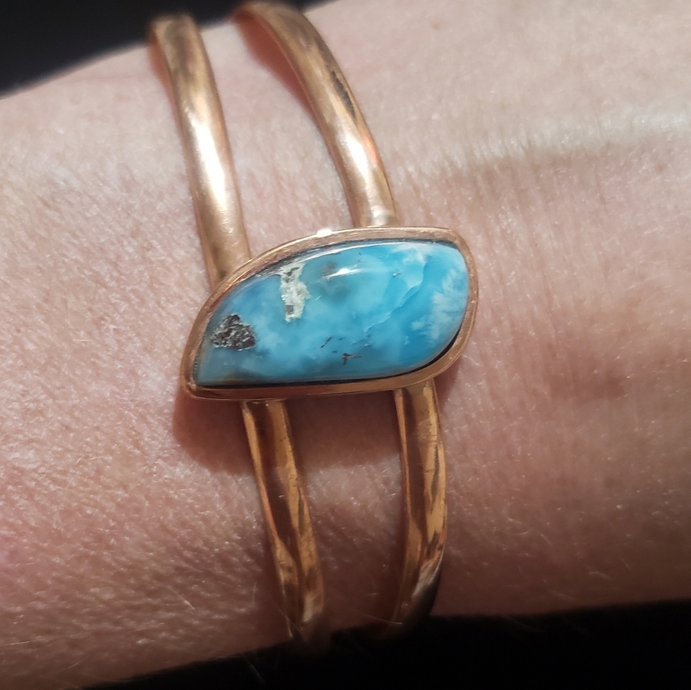Larimar Copper Cuff Bracelet